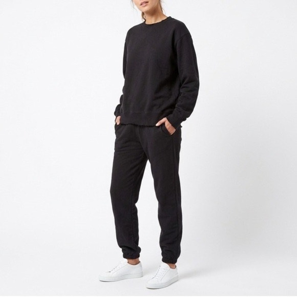Naked Wardrobe Black Sweatshirt and Sweatpants Set Women's Medium Loungewear